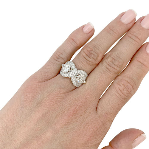 Bague 53 Bague platine et diamants poires. 58 Facettes 32021