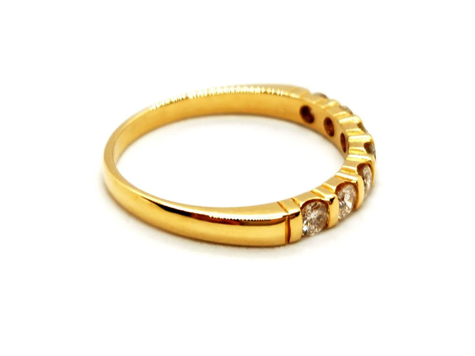 Bague 55 Bague Demie alliance Or jaune Diamant 58 Facettes 1292390CN