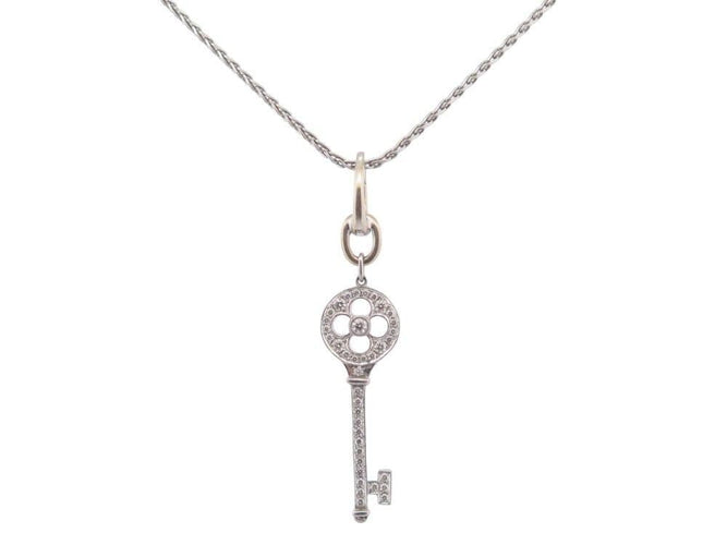 Collier collier pendentif TIFFANY & CO cle rosace platine diamants 58 Facettes 248507