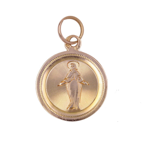 Pendentif Médaille ancienne de baptême or rose 58 Facettes 07-130