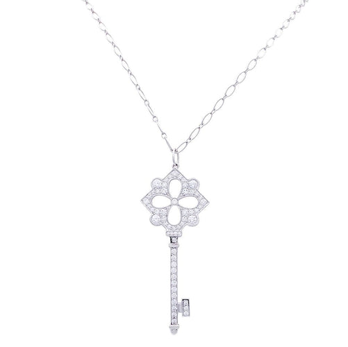 Collier Collier Tiffany & Co, "Clé", en platine, or blanc et diamants. 58 Facettes 33064
