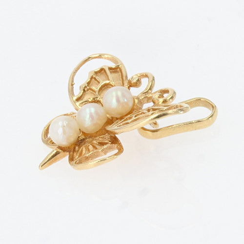 Pendentif Pendentif papillon or jaune et perles 58 Facettes CVP40