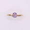 Bague Bague solitaire or jaune améthyste ovale 58 Facettes