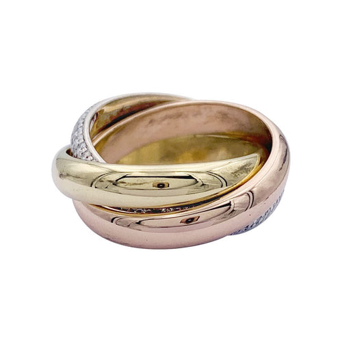 Bague 48 Bague Cartier, Trinity, 3 ors, diamants. 58 Facettes 32387