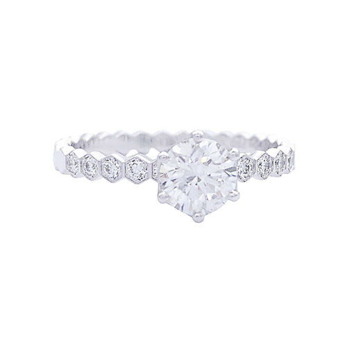 Bague 56 Bague Chaumet, Solitaire Bee my Love, or blanc, diamants. 58 Facettes 32452