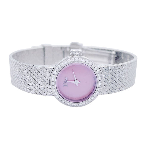 Montre Montre Dior, "La Mini D de Dior Satine", acier, diamants, nacre. 58 Facettes 32273