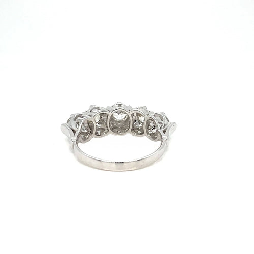 Bague 55 Bague Art Déco Or Diamant "Five-Stone" 58 Facettes