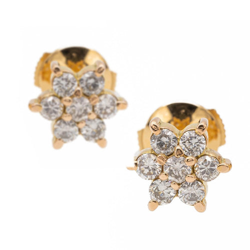 Boucles d'oreilles Boucles d'oreilles Puces Or jaune diamant 58 Facettes 2394626CN