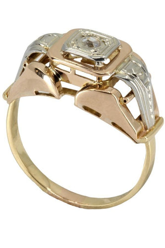 Bague 54 BAGUE DIAMANT ANNÉES 30' 58 Facettes 049131
