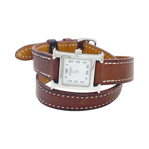 Montre Montre Hermès "Heure H", cuir. 58 Facettes 31181