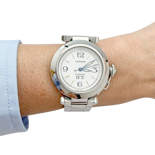 Montre Montre Cartier, "Pasha", en acier sur acier. 58 Facettes 31999