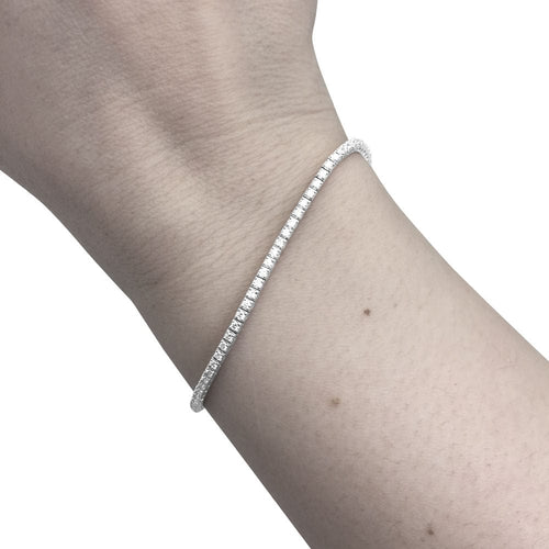 Bracelet Ligne tennis or blanc diamants. 58 Facettes 31524