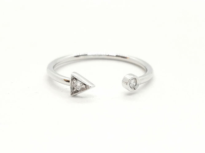 Bague 56 Bague Toi et Moi Or blanc Diamant 58 Facettes 579289RV