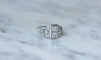 Bague 54 Bague Art Déco diamants sur platine 58 Facettes