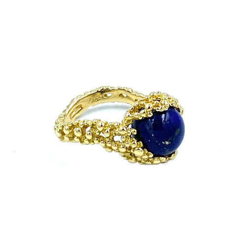 Bague Gilbert Albert. Belle bague Mimosas or jaune et billes interchangeables 58 Facettes