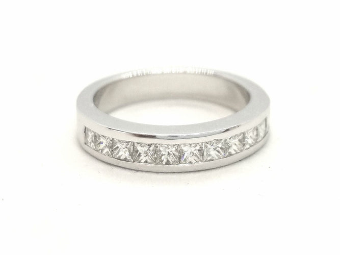 Bague 54 Bague Demie alliance Or blanc Diamant 58 Facettes 578776RV