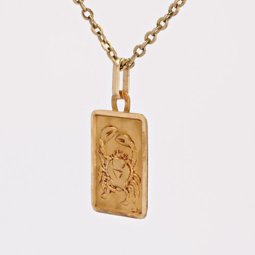 Pendentif Médaille or rose signe cancer 58 Facettes 18-016E