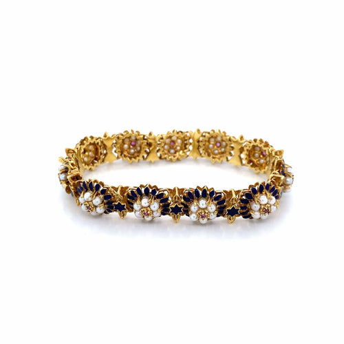 Bracelet Bracelet Or Email Perle Rubis 58 Facettes