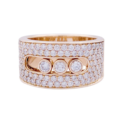 Bague 57 Bague Messika, "Move Joaillerie Pavée", or rose, diamants. 58 Facettes 33273