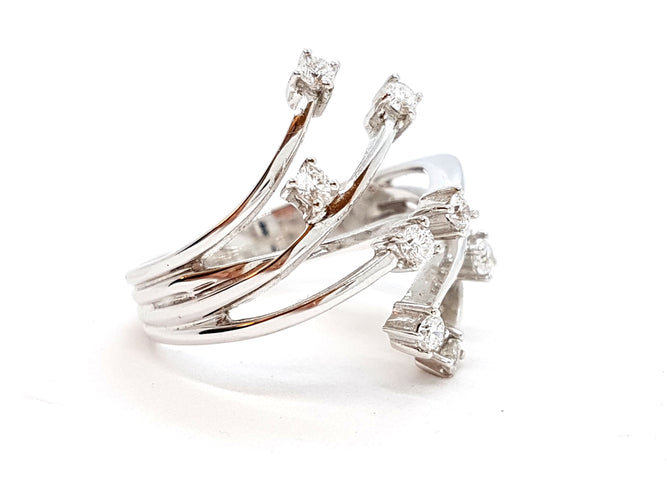 Bague 56 Bague Or blanc Diamant 58 Facettes 06357CD
