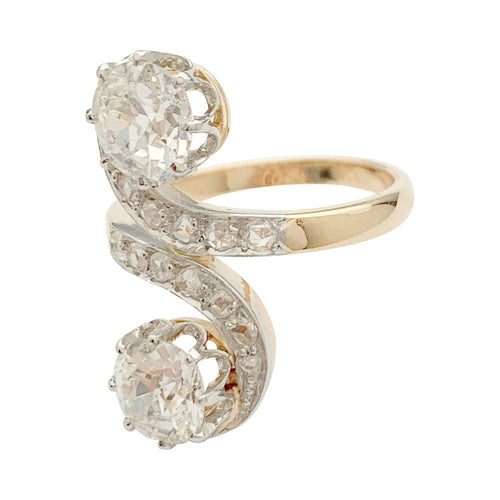 Bague 54 Bague ancienne "Toi & Moi". 58 Facettes 32027