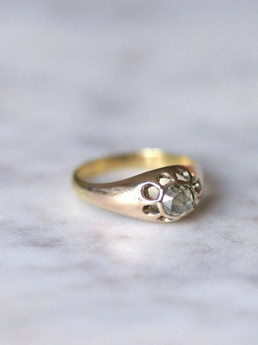 Bague jonc Victorienne ancienne en or et diamant 58 Facettes