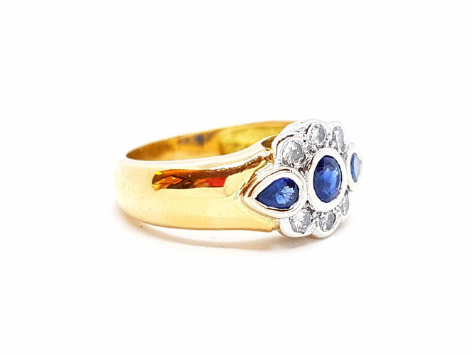 Bague 56 Bague Or jaune Saphir 58 Facettes 00696CN