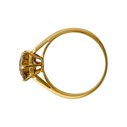 Bague 54 Solitaire or jaune, diamant brun 1,91 cts. 58 Facettes 31293