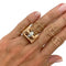 Bague 53 Bague tank or rose, blanc et diamants. 58 Facettes 31901