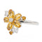 Bague 53 Bague fleur or blanc citrine 58 Facettes 2700726CD