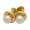 Boucles d'oreilles Puces Cartier, or jaune, perles. 58 Facettes 31872