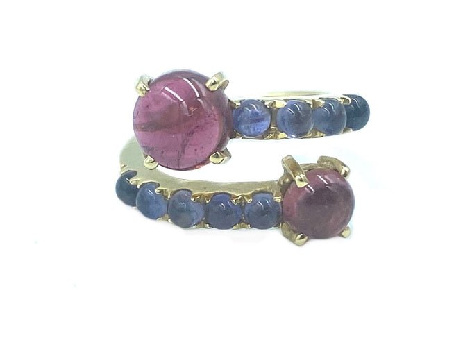 Bague BUCHERER. Bague Toi & Moi iolites et tourmalines 58 Facettes