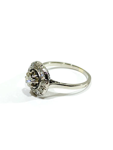 Bague 53 Bague Or Blanc Diamants 58 Facettes