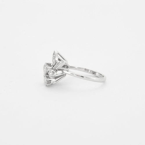 Bague 54.5 Bague Ancienne Or blanc Diamants 58 Facettes