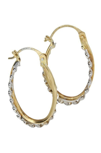 Boucles d'oreilles CRÉOLES OVALES TORSADÉES 2 ORS 58 Facettes 044621