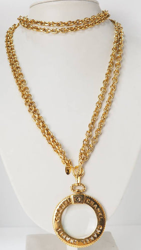 Collier Chanel - sautoir vintage en métal doré 58 Facettes 32118