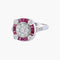 Bague 54 Bague Style Art Déco Diamants et Rubis 58 Facettes