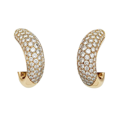 Boucles d'oreilles Boucles d'oreilles Chaumet, modèle "Hommage à Venise", en or jaune et diamants. 58 Facettes 31314