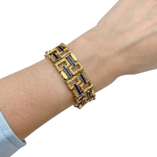 Bracelet Bracelet vintage, or jaune, émail. 58 Facettes 31987