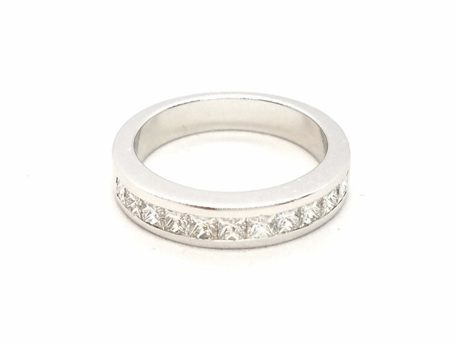 Bague 54 Bague Demie alliance Or blanc Diamant 58 Facettes 578776RV
