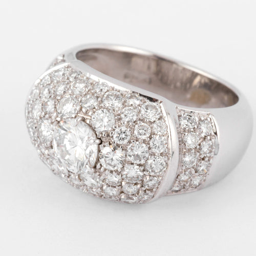 Bague Bague jonc pavée de diamant de diamant 58 Facettes 0