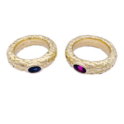 Bague 48 Bagues Chaumet ,"Carrosse", or jaune, saphirs de couleurs. 58 Facettes 33283