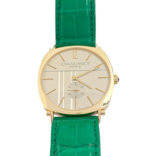 Montre Montre Chaumet, "Dandy" en or jaune sur cuir. 58 Facettes 32006