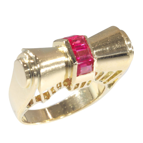 Bague 56 Bague vintage or, rubis 58 Facettes 22349-0250