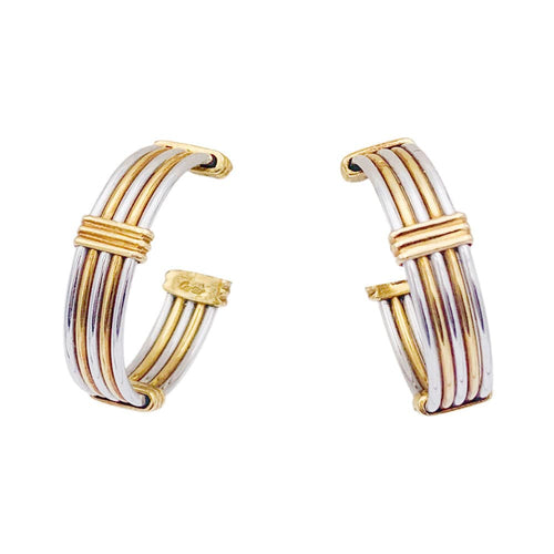 Boucles d'oreilles Boucles d'oreilles Cartier or jaune et acier. 58 Facettes 32904