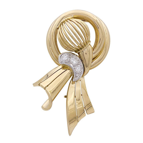 Collier Demi-parure vintage transformable, or rose, platine et diamants. 58 Facettes 33514/33515