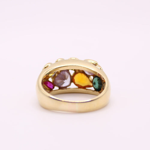 Bague Bague Moderne or jaune, pierres fines 58 Facettes