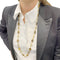 Collier Sautoir vintage grains de café, or jaune et oeil de tigre. 58 Facettes 32491