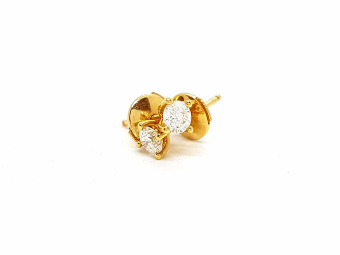 Boucles d'oreilles Boucles d'oreilles Puces Or jaune Diamant 58 Facettes 06432CD