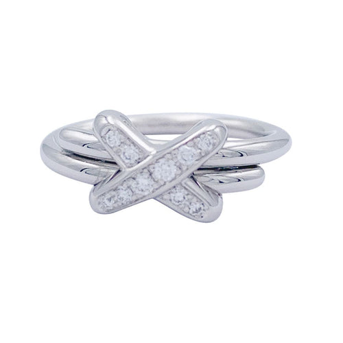 Bague 52 Bague Chaumet, "Jeux de Liens", or blanc, diamants. 58 Facettes 32280